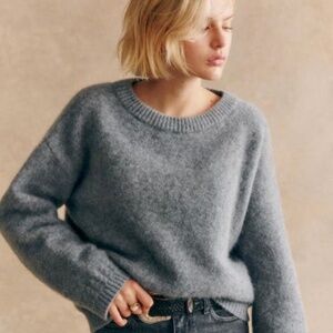 Sézane Amiel Jumper Grey Size L Mohair Blend Oversized Knit